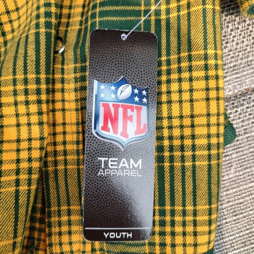 💥 3/$20 NFL Team Apparel Youth Medium Long Sleeve Plaid Shirt! NWT - Picture 6 of 8